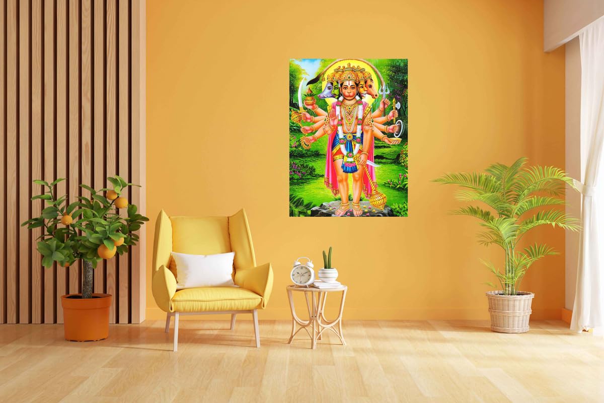 Hk Prints Hanuman Ji Religious Big Size Flex Poster For Room (24X36 Inch, 210 Gsm Paper, Gloss Finish, Multicolor) F-822