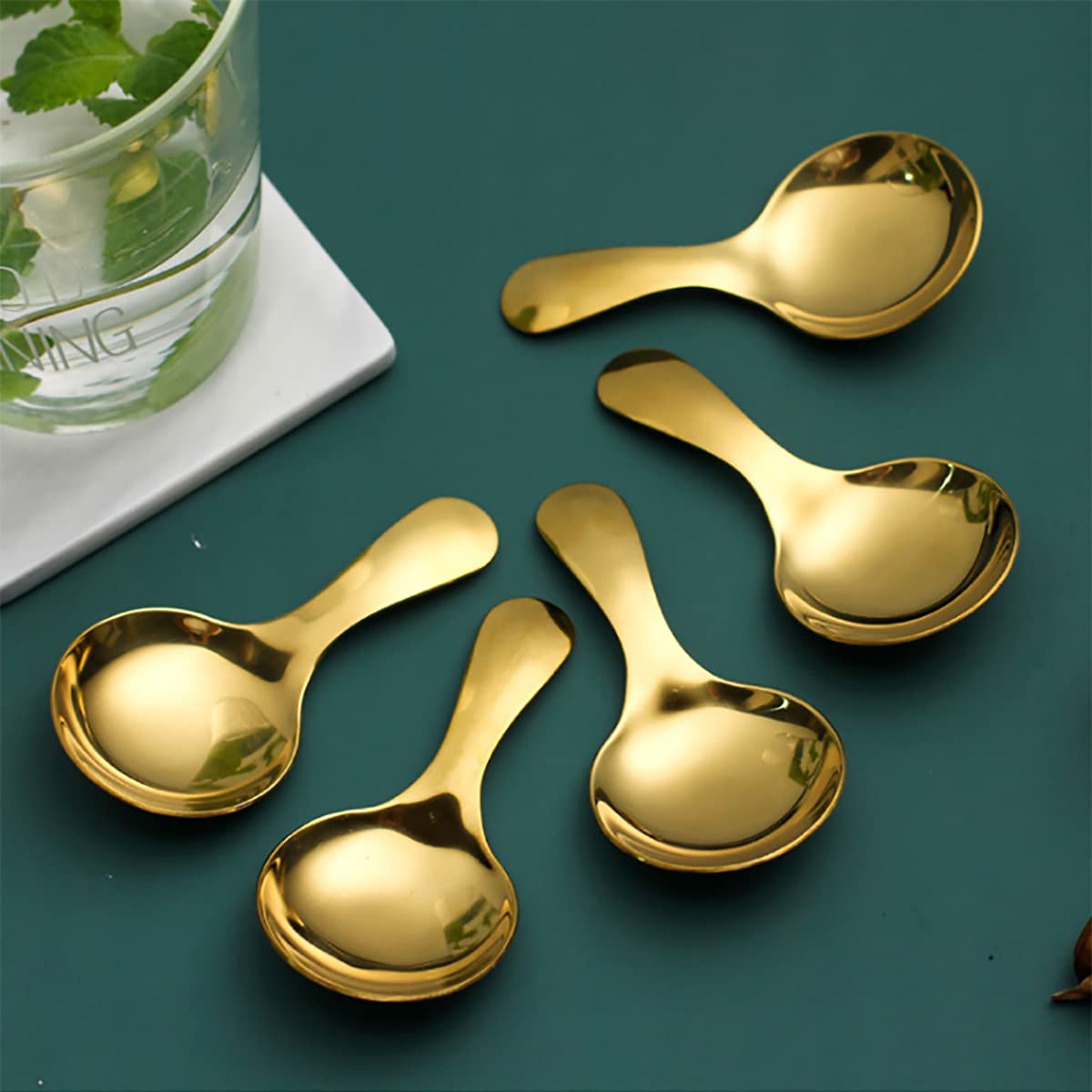 Dadamong Short Handle Spoons Set Of 6, Stainless Steel Mini Salt Spoons For Condiments, Dessert, Tea, Coffee, Cake, Sugar, Stirr