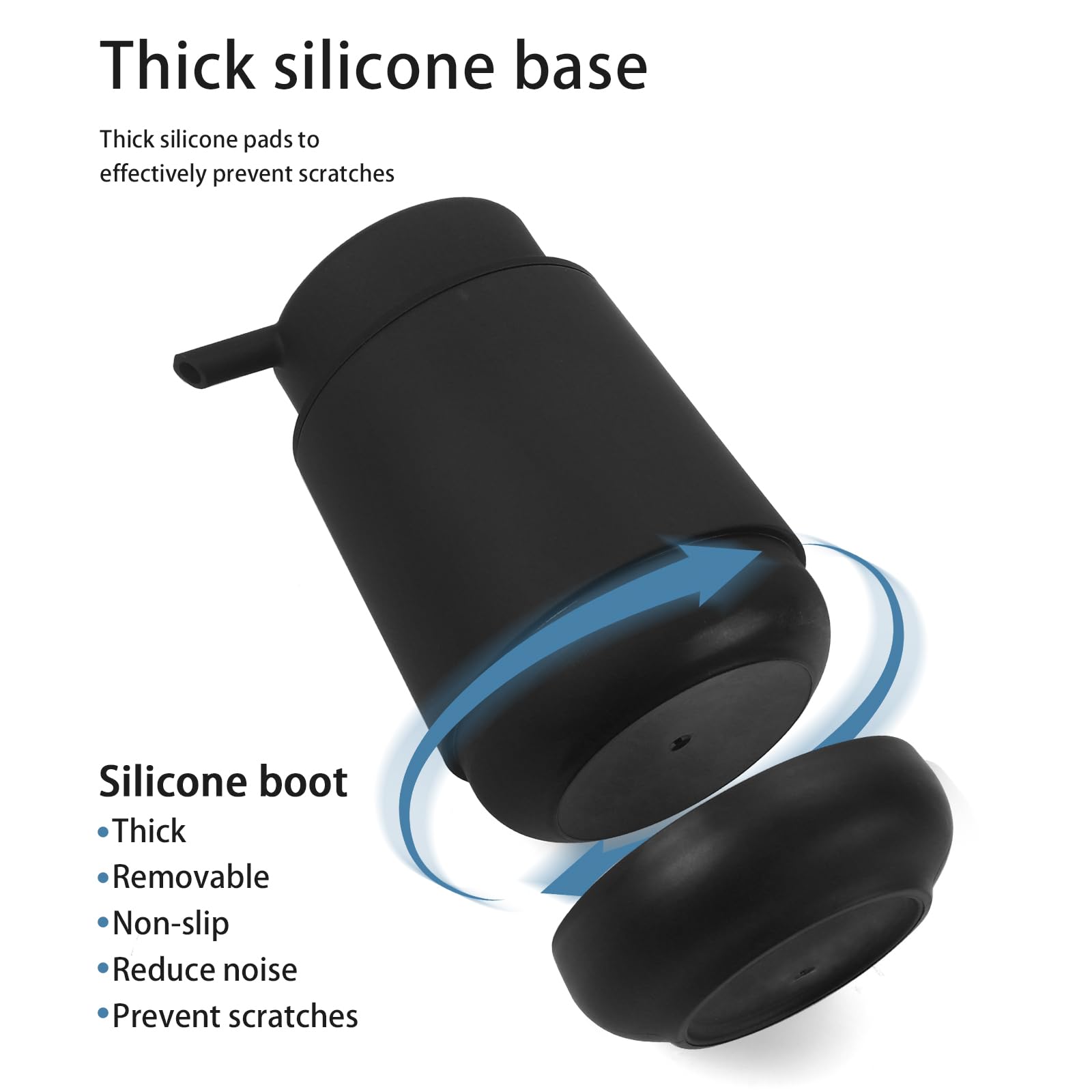 Gahefy Silicone Boot Black Foaming Hand Soap Dispenser For Bathroom,Refillable Foam Dish Soap Dispenser For Kitchen With Easy-To