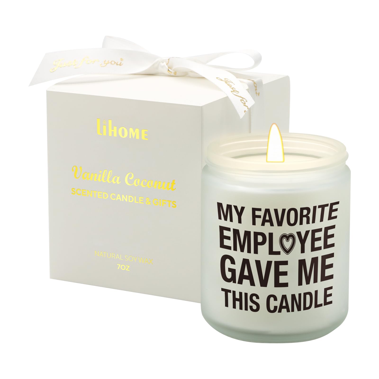 Lihome Boss Gifts, Boss Lady Gifts for Women- Handmade Natural Soy Wax Vanilla Coconut Candle (7oz)