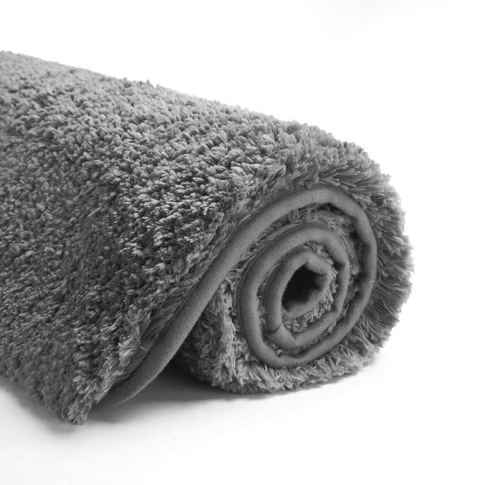 Suchtale Bath Rug For Bathroom Non Slip Bathroom Mat (20 X 32, Dark Grey) Water Absorbent Soft Microfiber Shaggy Bathroom Rug Ma