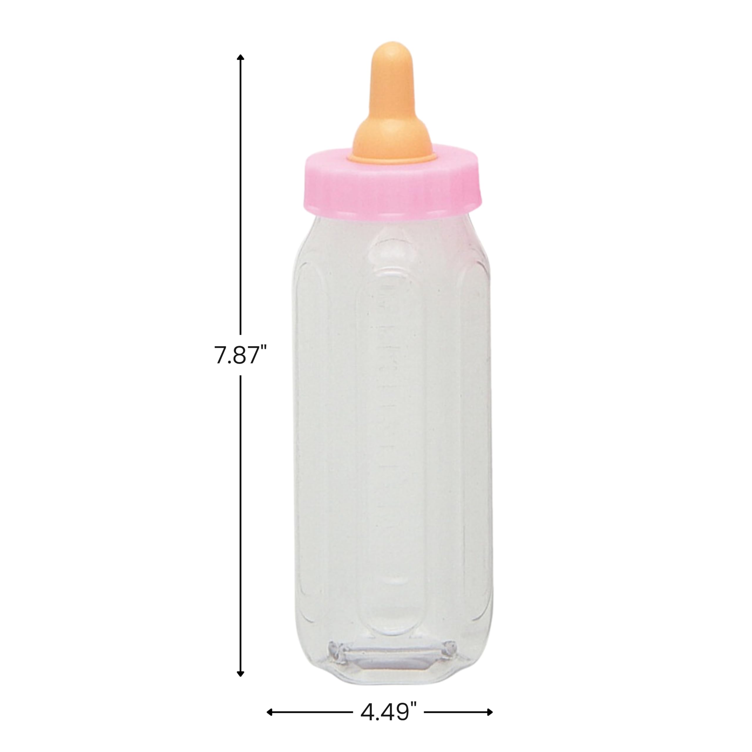 Adorable Pink Fillable Baby Bottle Favors - 5'', Set Of 2 - Premium Plastic Keepsake Gifts - Perfect For Showers, Gender Reveals