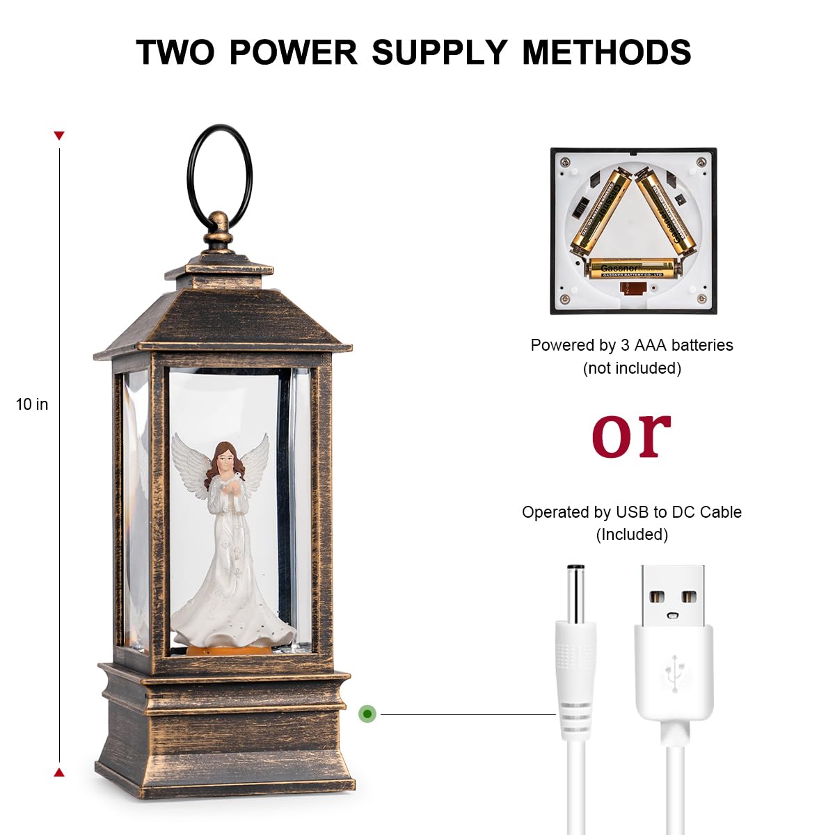 Fall Snow Globe Lantern - Thanksgiving Glittering Lighted Water Lantern, Fall Decorations Autumn Harvest Day Gifts, Home Hallowe