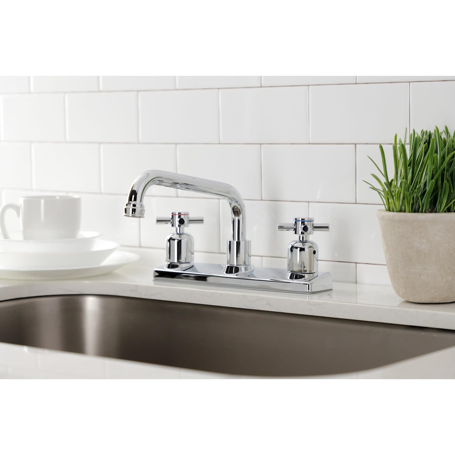 Kingston Brass Fb2138Dx Concord 8-Inch Centerset Kitchen Faucet, Brushed Nickel