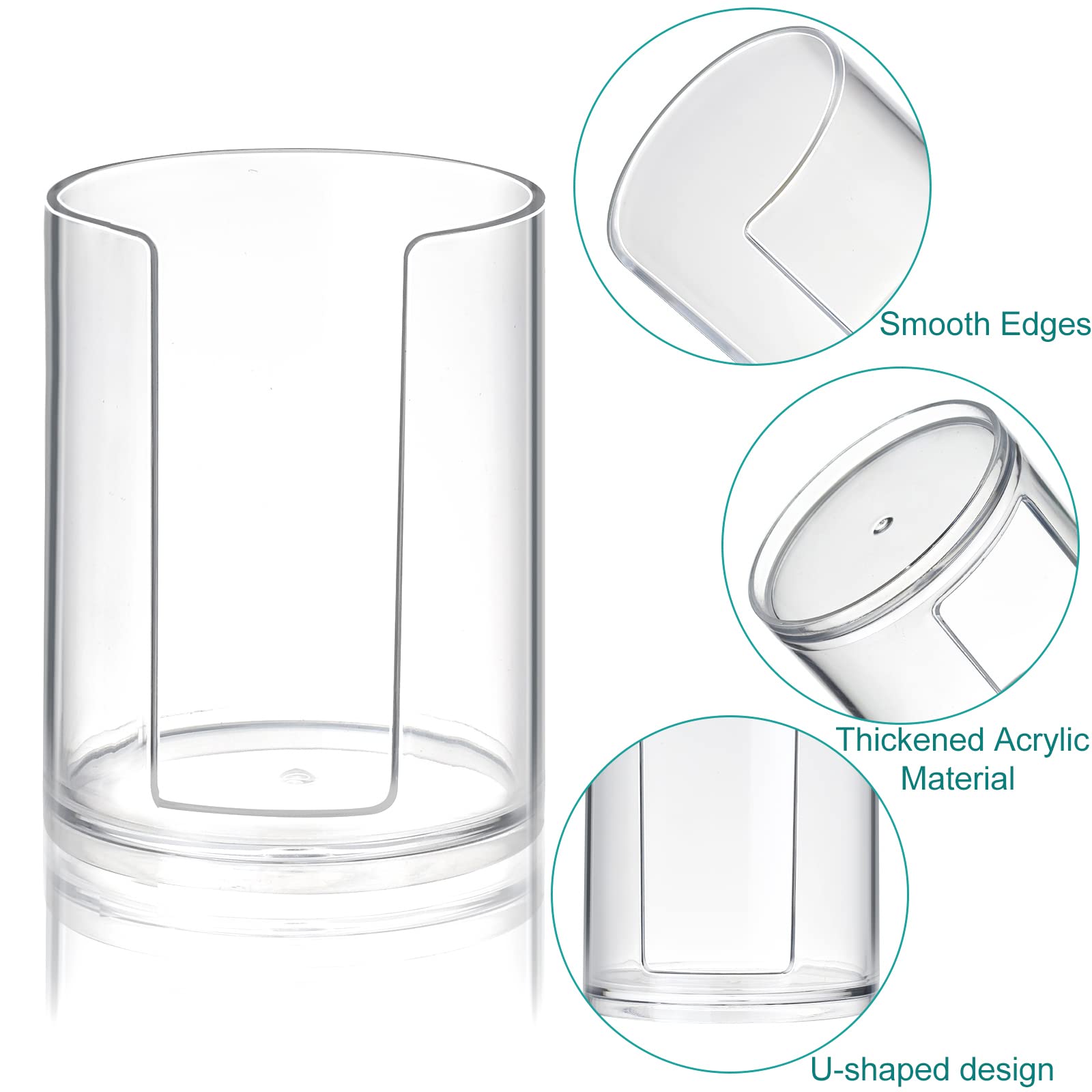 Bathroom Cup Dispenser, Disposable Mouthwash Cups Holder Fit 3Oz-4Oz Small Paper Cups, Clear Plastic Cup Dispenser For Bathroom