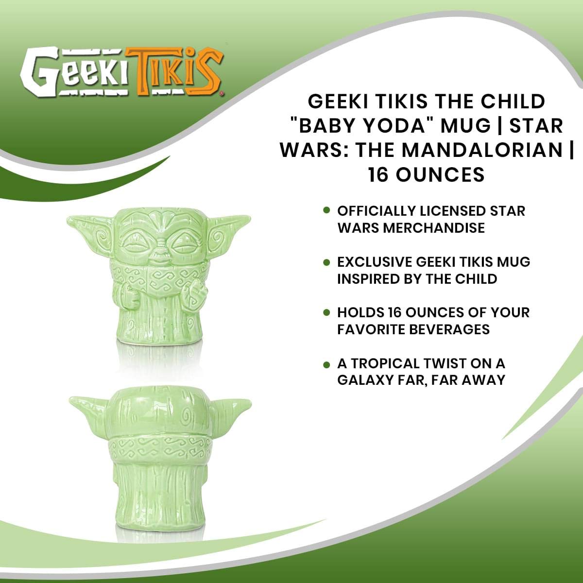Geeki Tikis The Child ''Baby Yoda'' Force Pose Mug | Star Wars: The Mandalorian | 16 Ounces