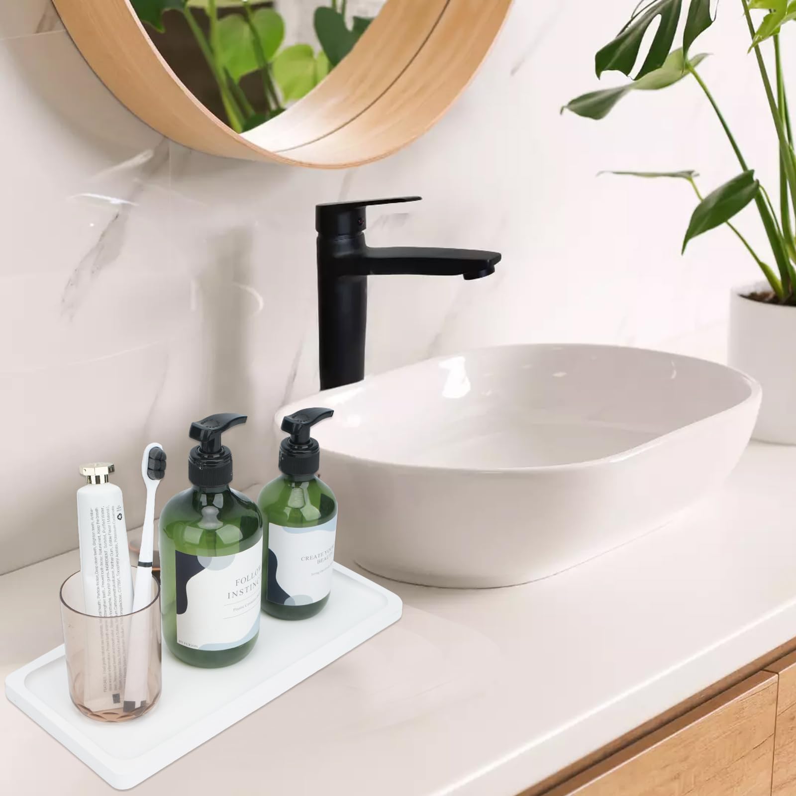 Bamboo Vanity Tray Bamboo Tray Rack Bathroom Counter Tray For Organizing Decor Display Toilet Tank Top Tray Bamboo Vanity Tray R