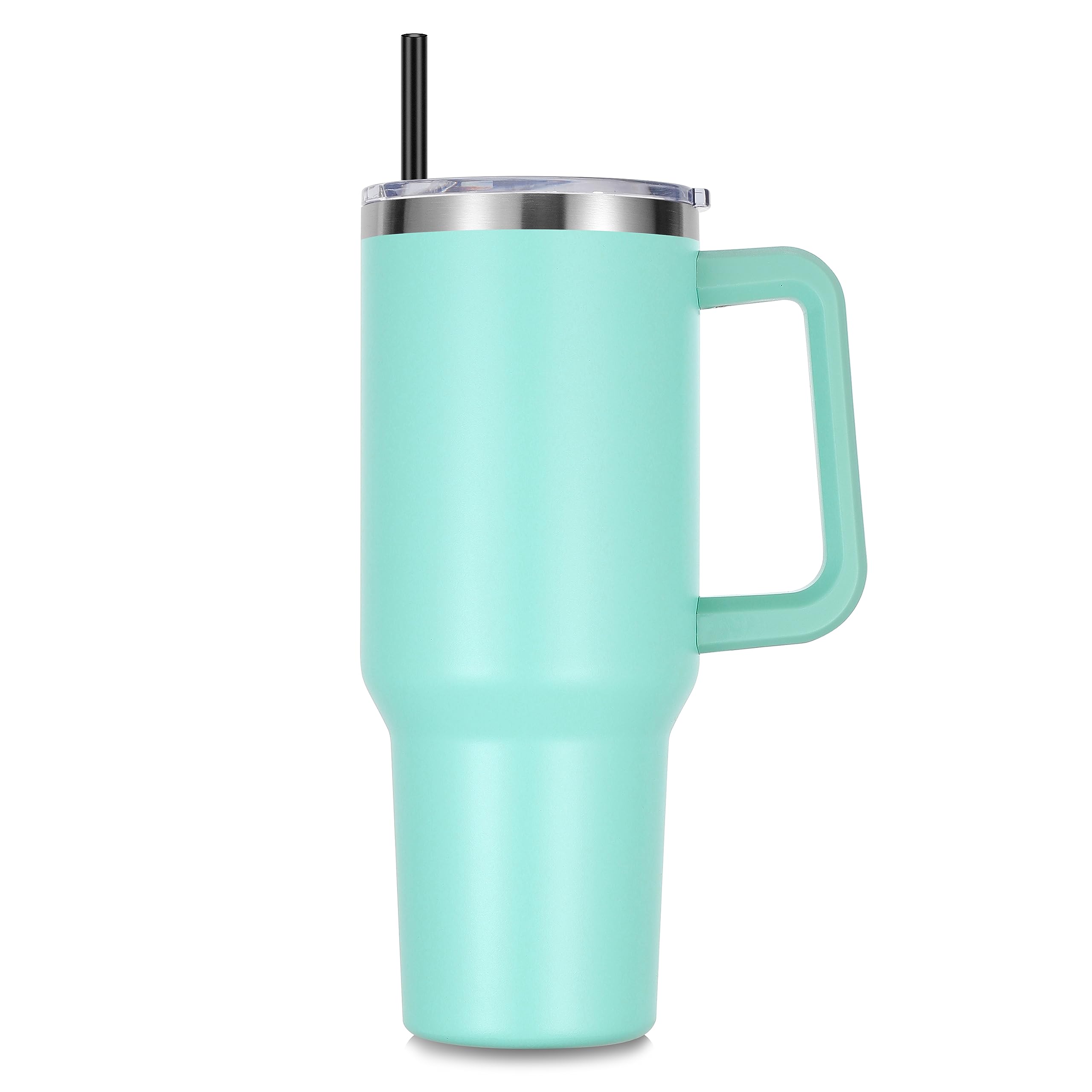 Domicare 40 Oz Tumbler With Handle And Straw, Stainless Steel Tumbler With Lid And Straw, Reusable Vacuum Insulated Cup, Travel