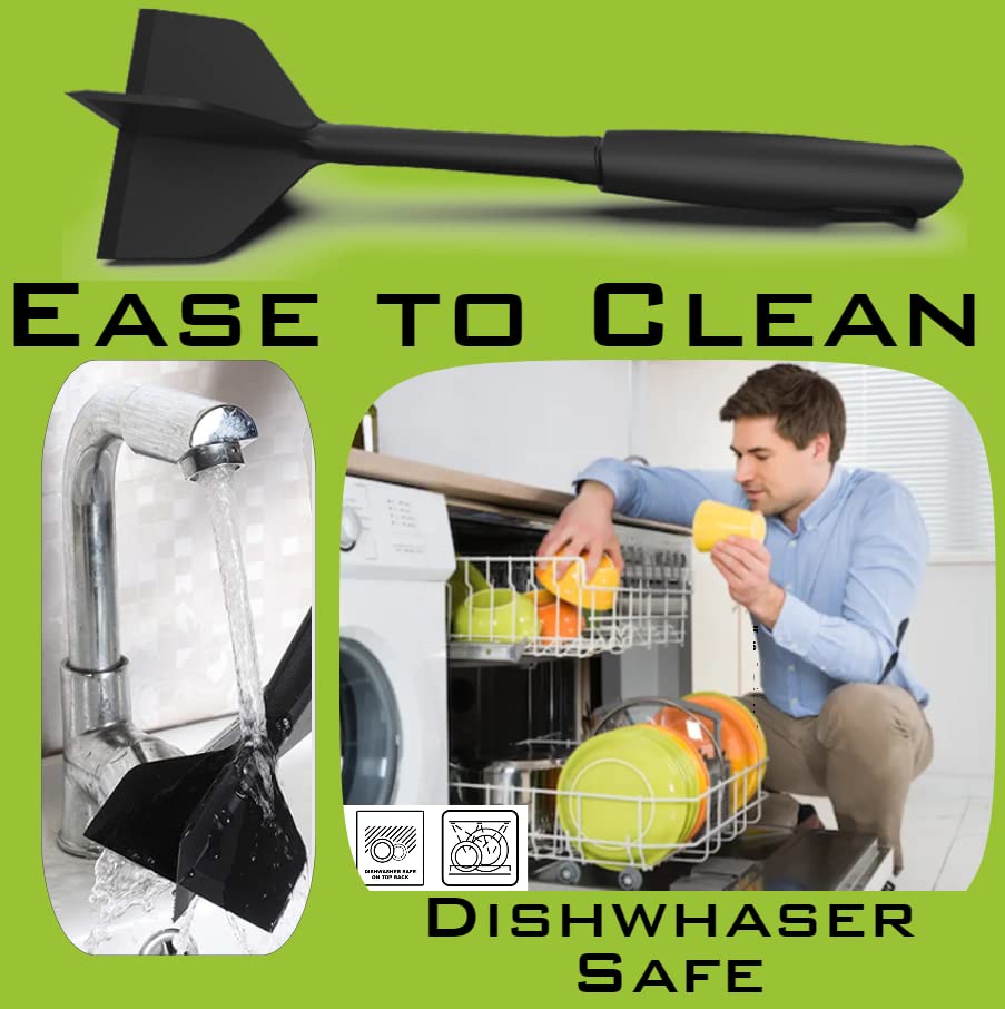 XSpecial Professional Meat Chopper Tool, Fast & Ergonomic Nylon Smasher, Dishwasher Safe, One Size, Black, Model MST01
