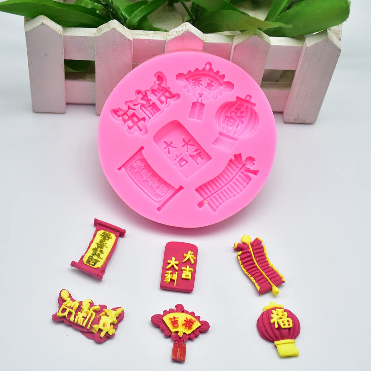 Cestony 2Pcs Chinese New Year Series Silicone Molds For Diy Cake Fondant Biscuit Cookies Soap Sugar Pudding Chocolate Hard Candi