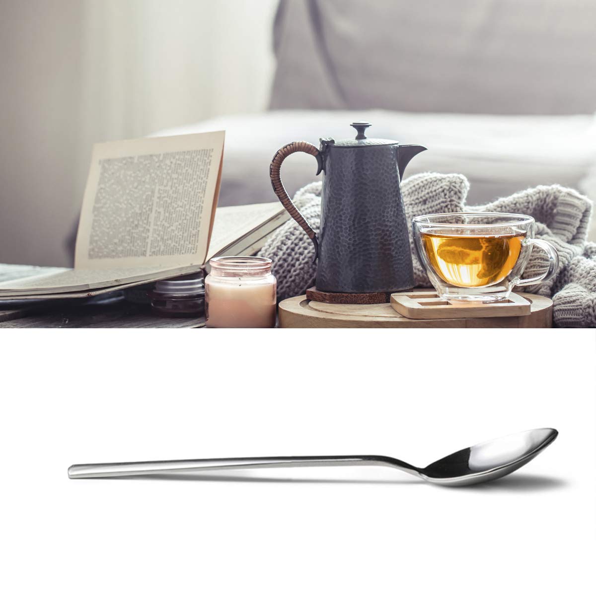 Drink Tea Read Books Be Happy Spoon - Funny Tea Spoon Engraved Stainless Steel For Tea Lovers - Best For Book Lover Bookworm Fri