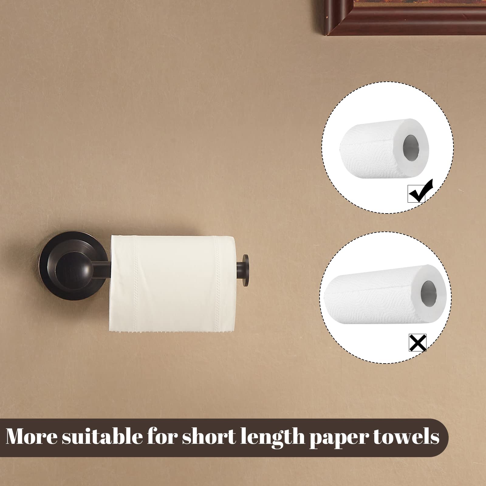 Wolibeer Bronze Toilet Paper Holder, Oil Rubbed Tissue Roll Paper Hanger Rustic Farmhouse Orb Paper Storage Wall Mounted For Bat