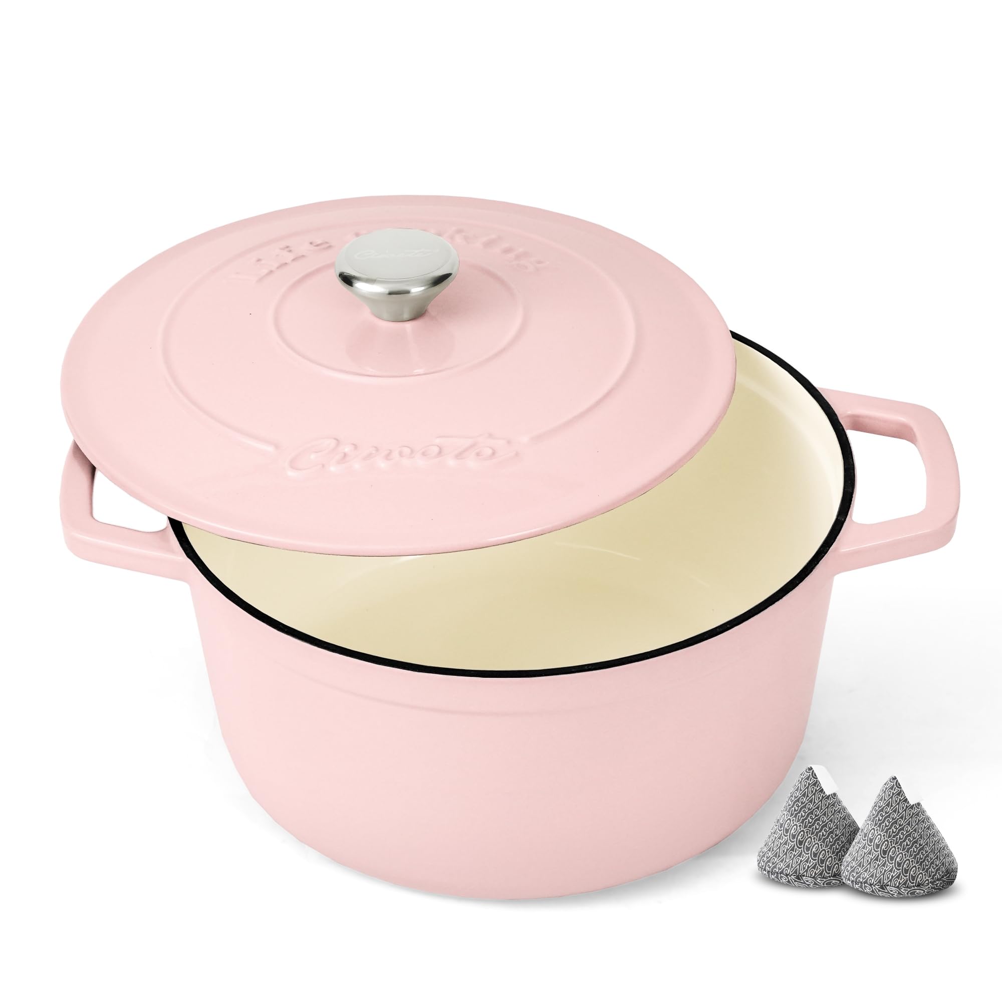 Ciwete 4.4 Qt Dutch Oven Pot With Lid - Pink