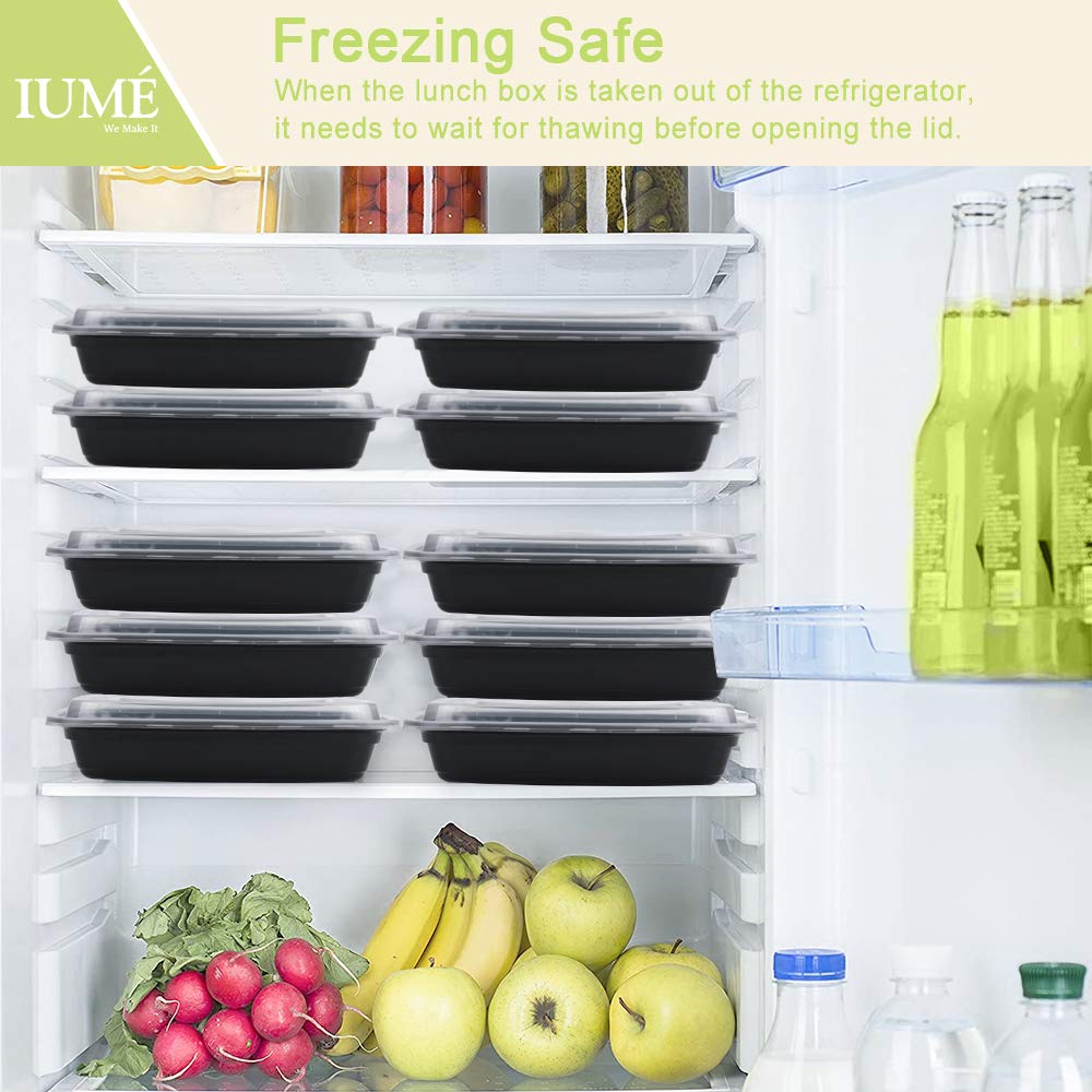 Ium   Reusable Food Prep Containers, 50-Pack 24 Oz Plastic Food Containers With Lids For Meal Food Prepping - Durable Food Stora