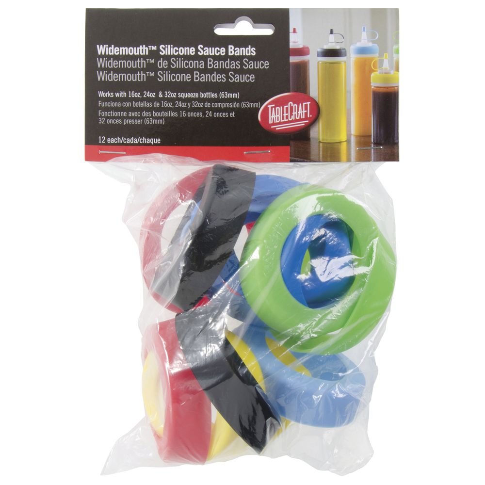 Tablecraft Silicone Squeeze Bottle Sauce Bands For 16, 24, 32 Oz