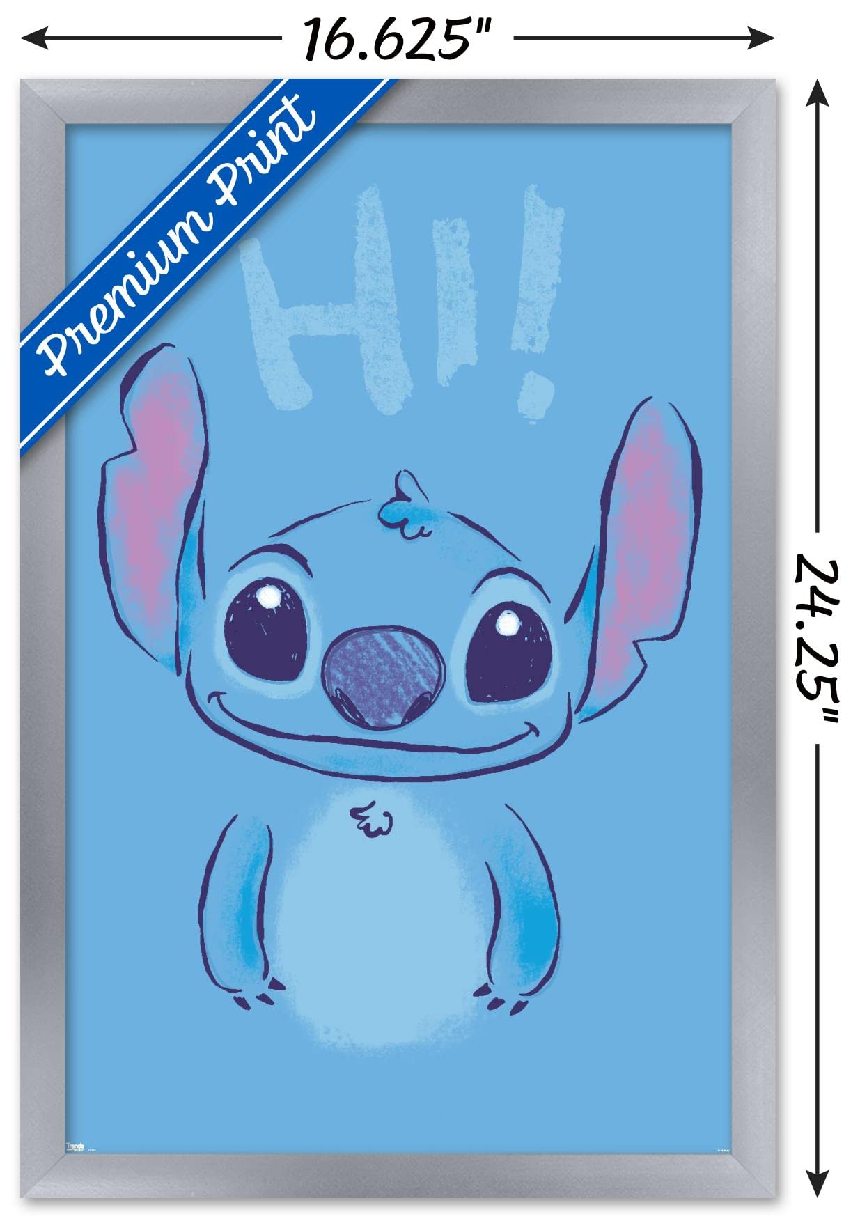 Trends International Disney Lilo And Stitch - Hi Wall Poster, 14.725'' X 22.375'', Silver Framed Version