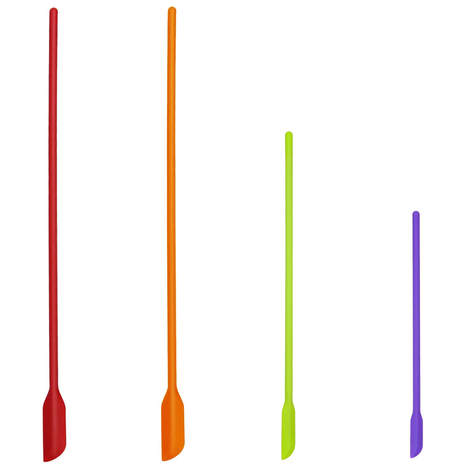 4Pcs Mini Silicone Spatula Set, 3 Size Makeup Spatula Small Rubber Spatula For Thin Jar Skinny Openings Bottles, Tiny Scraper Fo