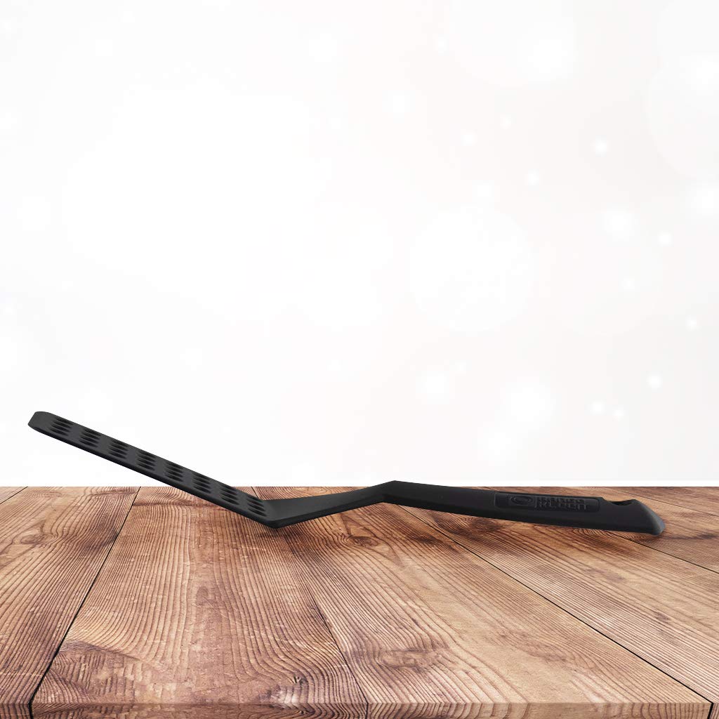Black Nonstick Slotted Spatula/Turner For Crepes, Brownies, Lasagna