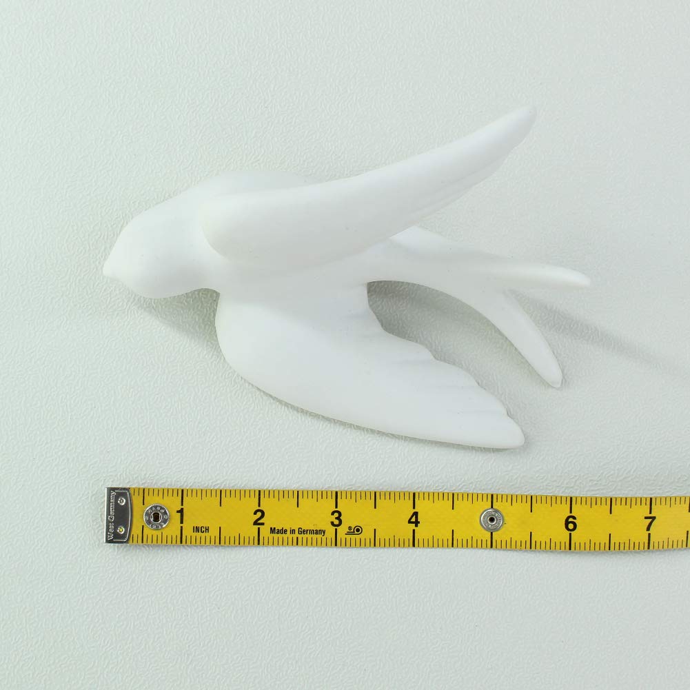 Dorlotou Pair Ceramic Sparrows Swallows Birds Dove White Wall Mounted Decor Hanging for Bathroom Livingroom Garden Wall Sculptur