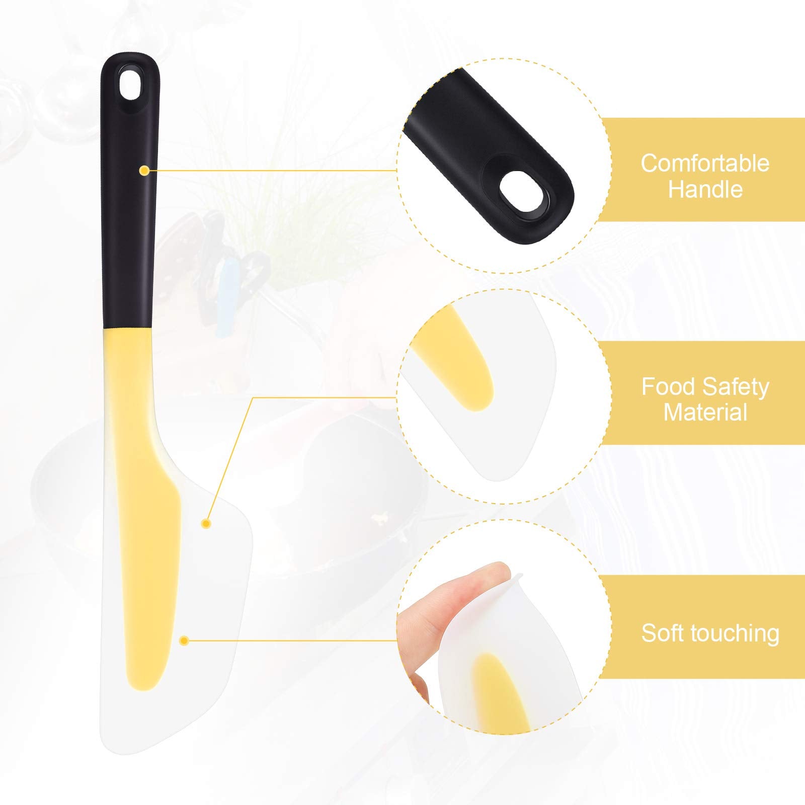 Omelette Spatula Kitchen Omelet Turner Silicone Non-Stick Omelette Scraper Silicone Pigment Scraper With Non Slip Grip For Kitch