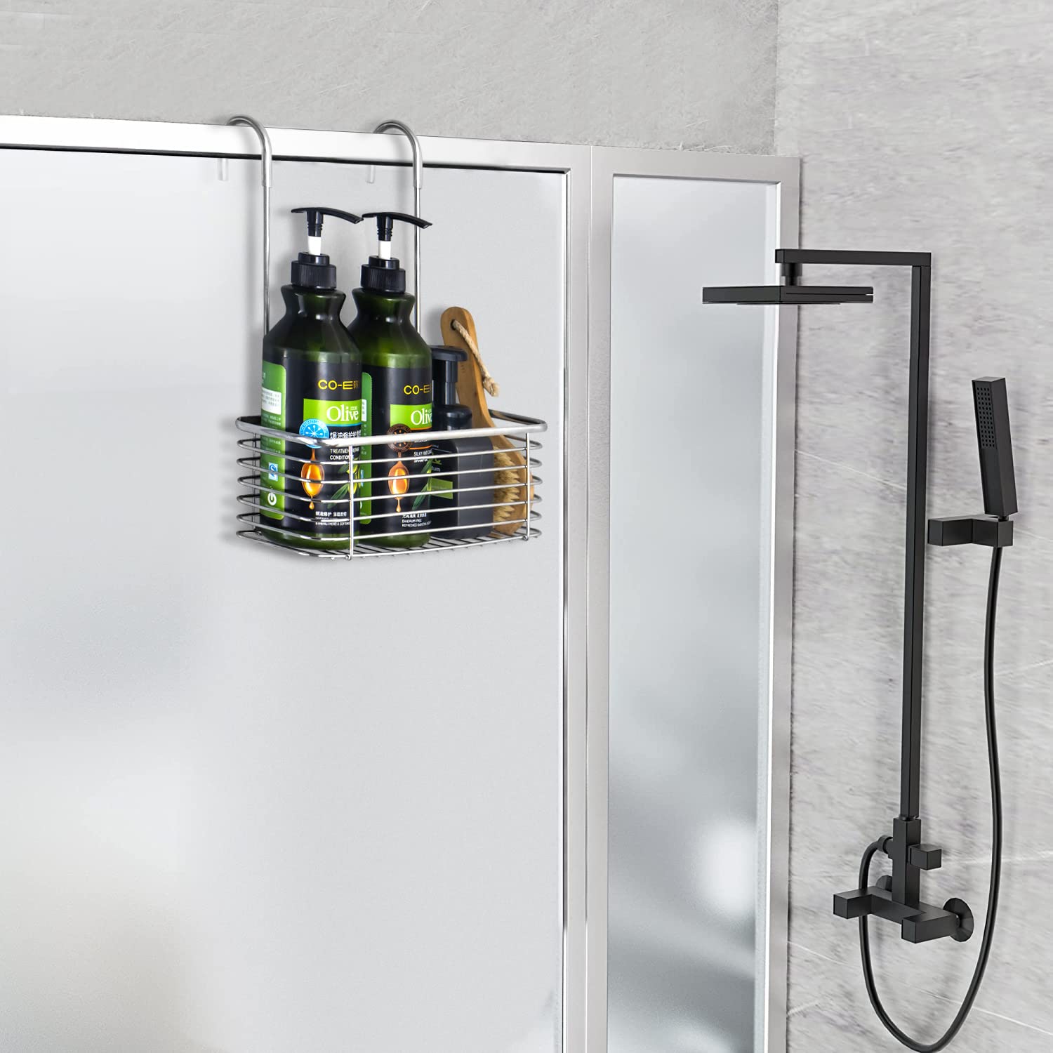 Yqh Hanging Shower Rack, Bathroom Storage Rack, Shampoo Bracket, The Back Hook Can Be Rotated, And Can Be Hung On The Faucet Or