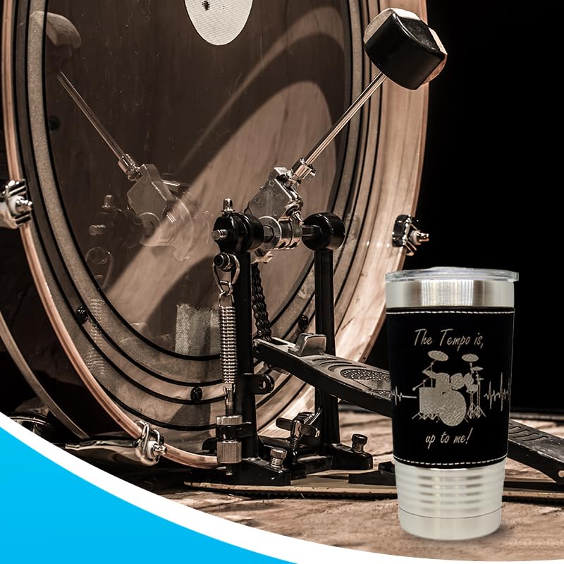 Drummer, Drum Player Vacuum Insulated Tumbler 20 Oz Stainless-Steel Vacuum Mug For Travelling, Concerts, Outdoors (Black)