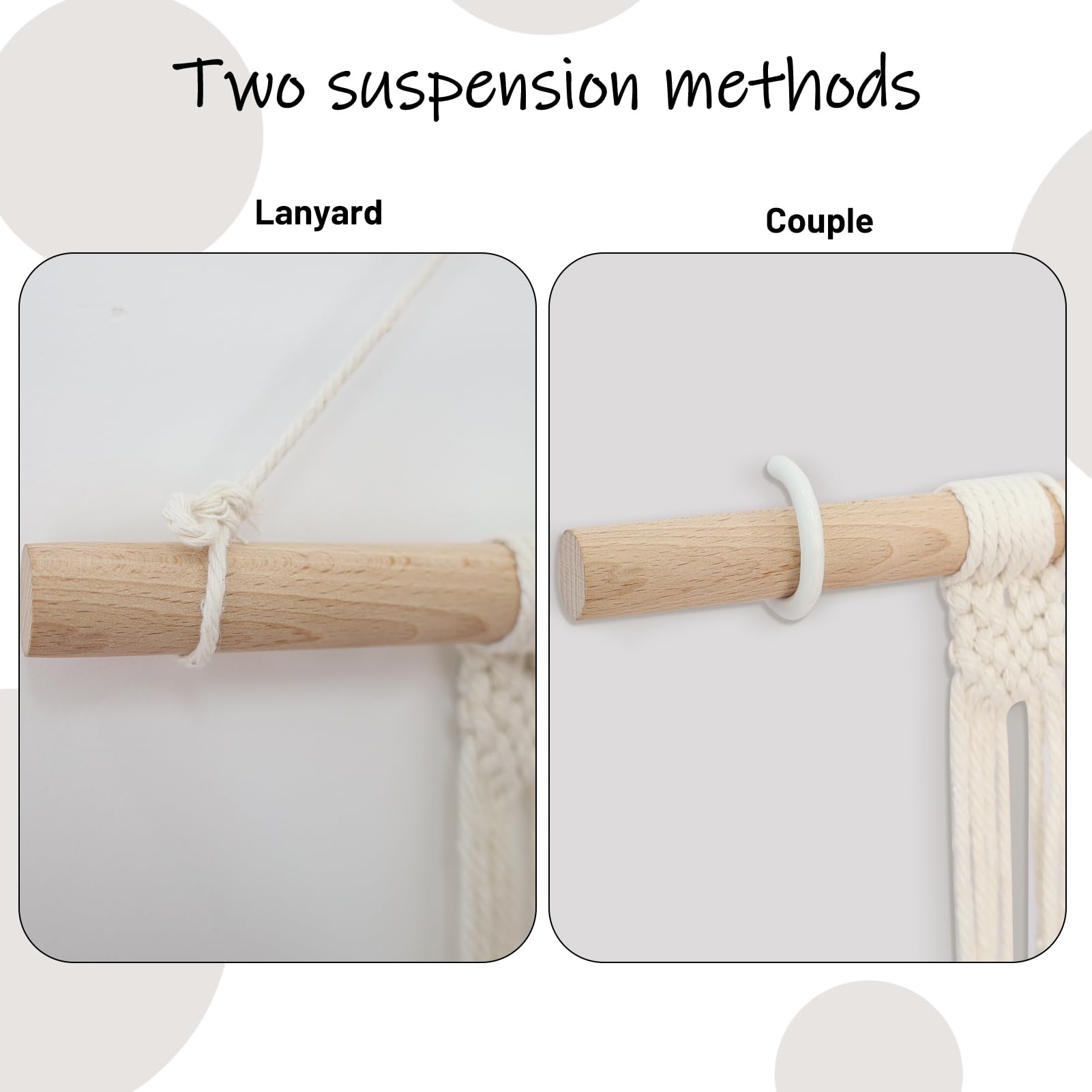 Zyp 7 Hats Style Macrame Hat Hangers Hat Rack For Wall,Women Decor Hat Holder,Bobo Hanging Hat Organizer Storage,Hat Display For
