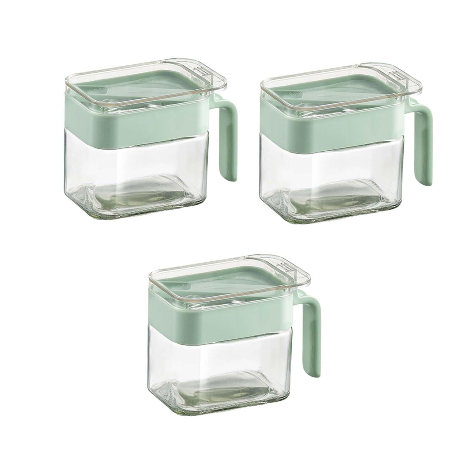 Ujeavette 3 Pieces Spice Storage Box Spice Rack Condiment Box For Home Cooking Kitchen Green