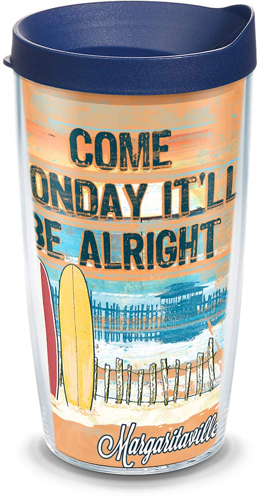 Tervis Margaritaville-Come Monday Insulated Tumbler With Wrap And Lid, 16 Oz Tritan, Clear