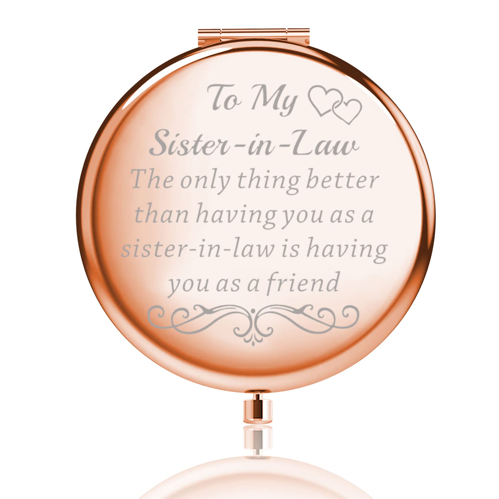 Lqri To My Sister-In-Law Gifts Sister In Law Compact Mirror The Only Thing Better Than Having You As A Sister Makeup Mirror Wedd
