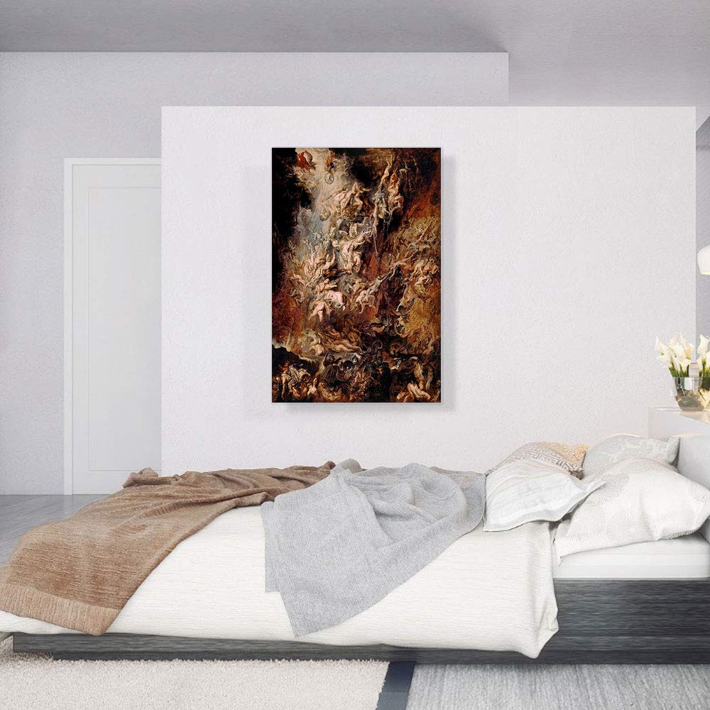 Artcanvas War In Heaven - Fall Of The Damned Canvas Art Print Stretched Framed Painting Picture Poster Giclee Wall Decor By Pete