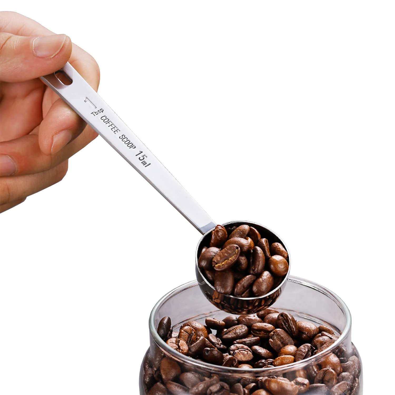 Yzurbu 4Pcs Tablespoon, Stainless Steel 1 Tablespoon 15Ml Coffee Measruing Scoop - Silver