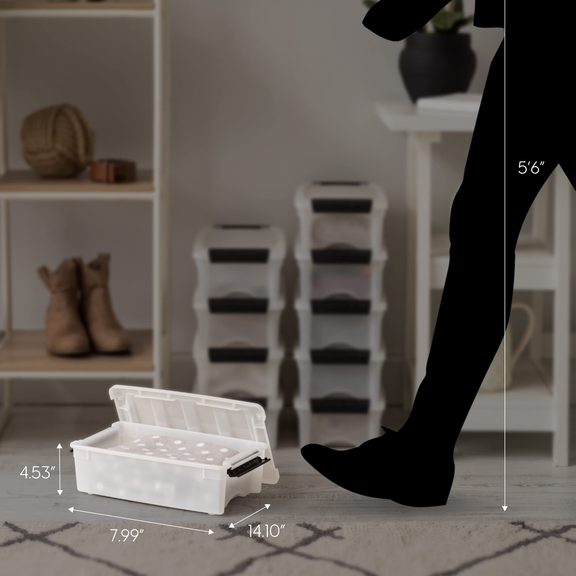 Iris Usa 6 Quart Stackable Plastic Storage Bins With Lids, 10 Pack - Bpa-Free, Made In Usa - Discreet Organizing Solution, Latch