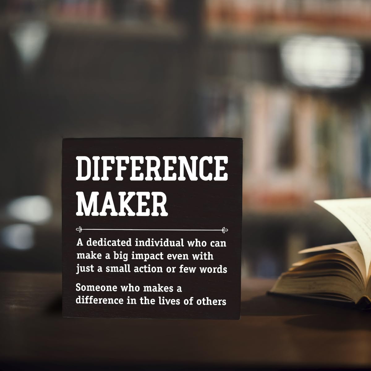HTBIG Difference Maker Thank You Gifts Office Decor Funny Inspirational Desk Decor Coworker Gifts for Women Men Teacher Boss Day