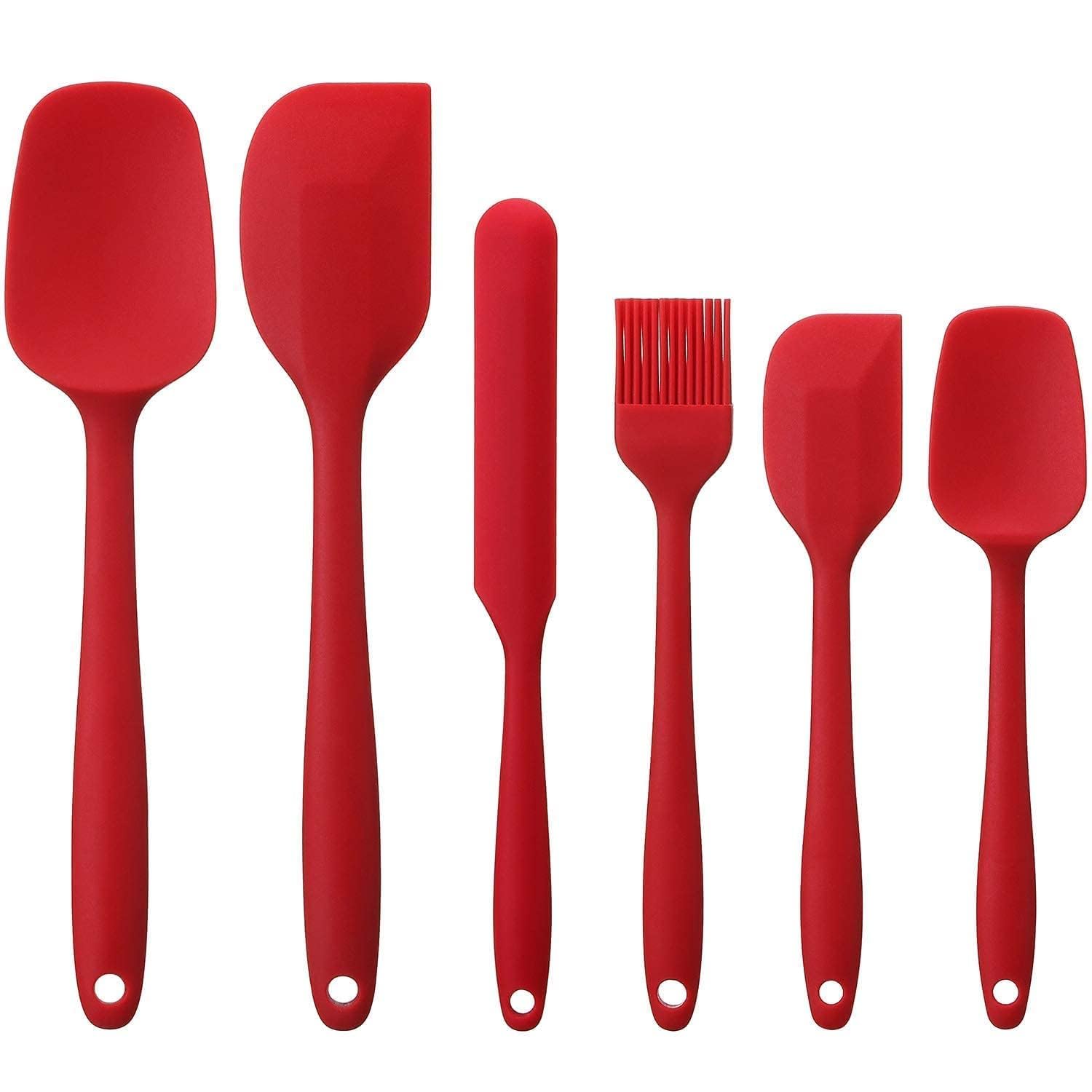 6 Pcs Silicone Nonstick Spatula Set Heat Resistant Kitchen Utensils For Cooking, Baking & Mixing Flexible Spatulas For Nonstick 