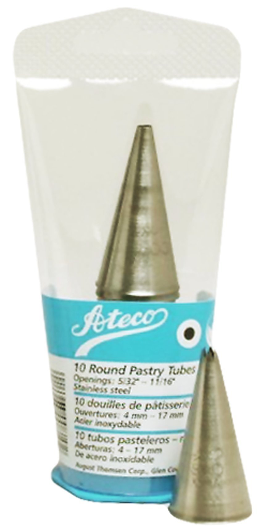 Ateco 830 - 10 Piece Star Tube Set, Stainless Steel Pastry Tips, Sizes 0 - 9