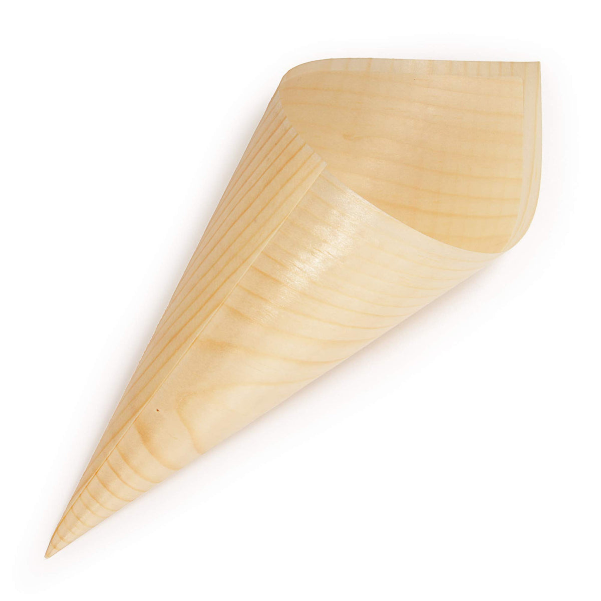 Bamboomn - Disposable Food And Appetizer Wood Cones - 7.9'' X 3'' - 300 Pieces