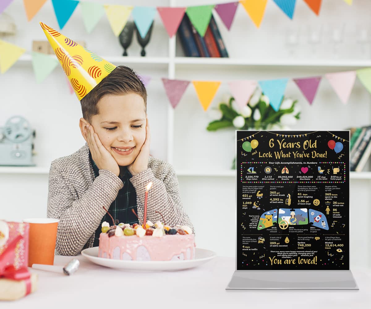 Card Life In Numbers - 6Th Birthday Gifts - 6Th Birthday Decorations - Birthday Gift Ideas For 6 Years Old - 6 Birthday Poster [