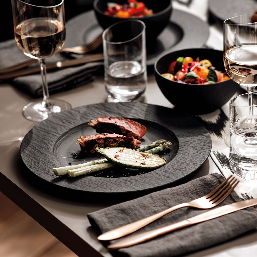 Villeroy & Boch Manufacture Rock Dinner Plate, 10.5 In, Premium Porcelain, Gray