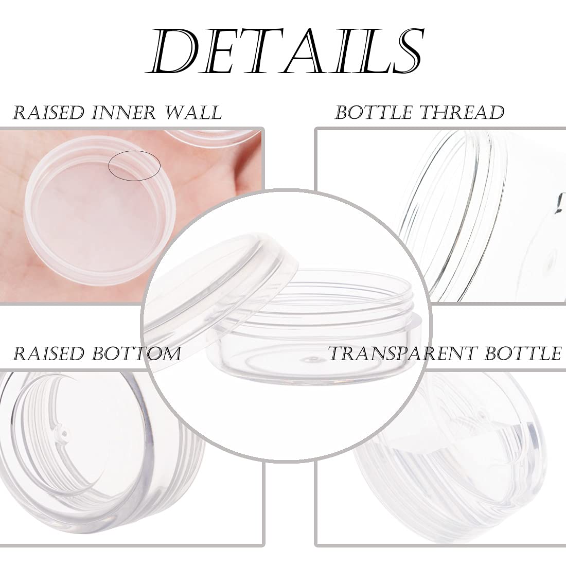 10 Gram Cosmetic Containers 40Pcs Sample Jars With Lids Plastic Makeup Sample Containers, Bpa Free Small Plastic Containers