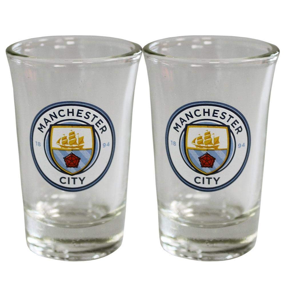 Manchester City F.C. 2Pk Shot Glass Set (One Size) (Multicolored)
