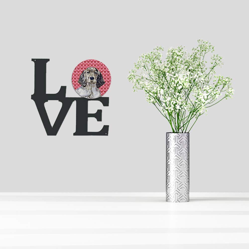 English Setter Hearts Love and Valentine's Day Portrait Metal Wall Artwork LOVE LH9142WALV