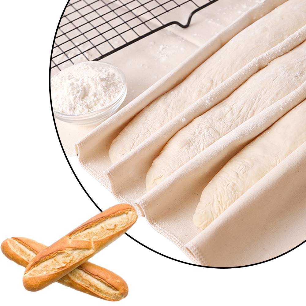 Professional Bakers Couche Extra Large 35 X 26 Inch,Heavy Duty Linen Pastry Proofing Cloth For Bread Dough Baking,Thick Baking B