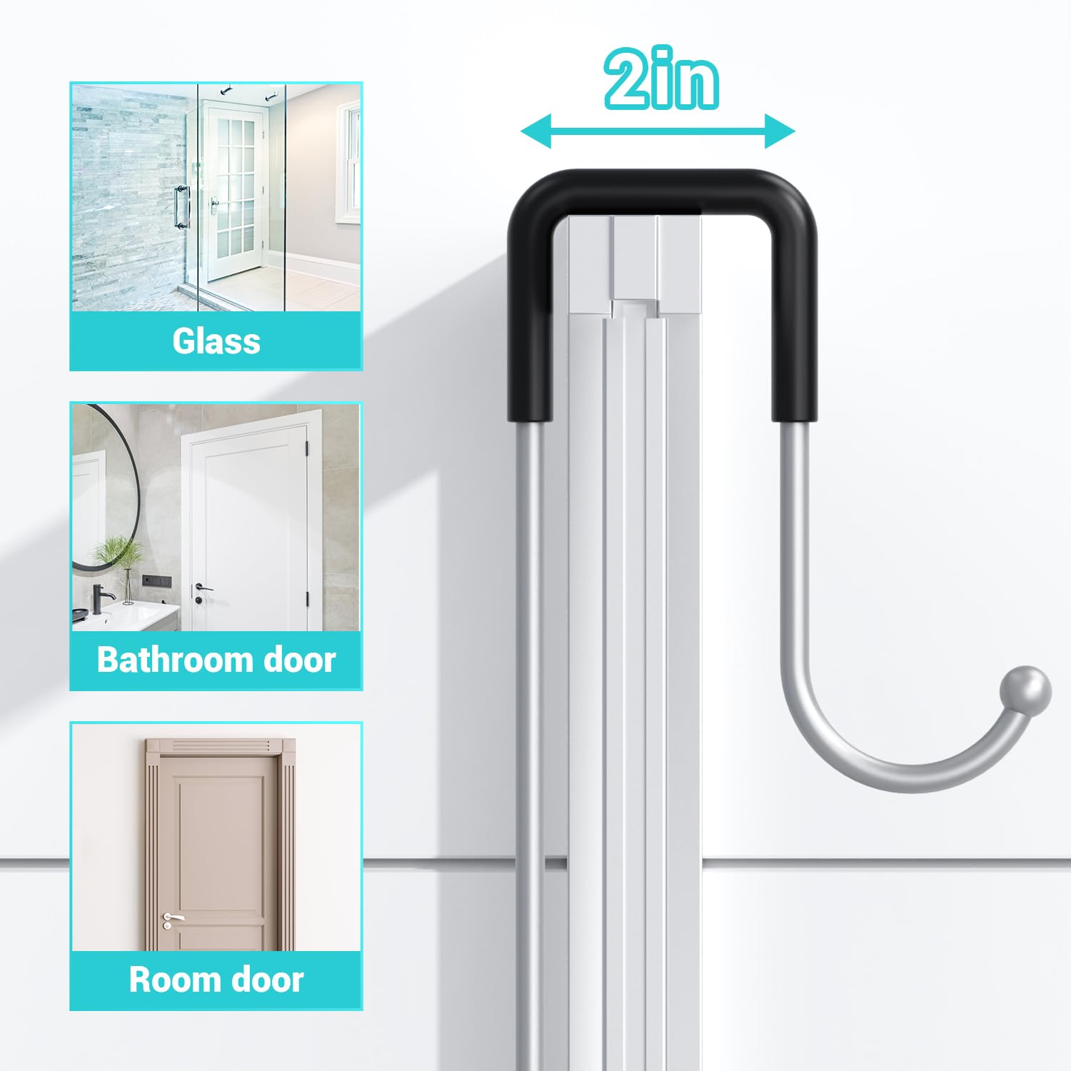 Aitatty Hanging Shower Caddy Over Door: Silver Rustproof Shower Organizer Over The Door - No Drilling Bathroom Rack For Inside S