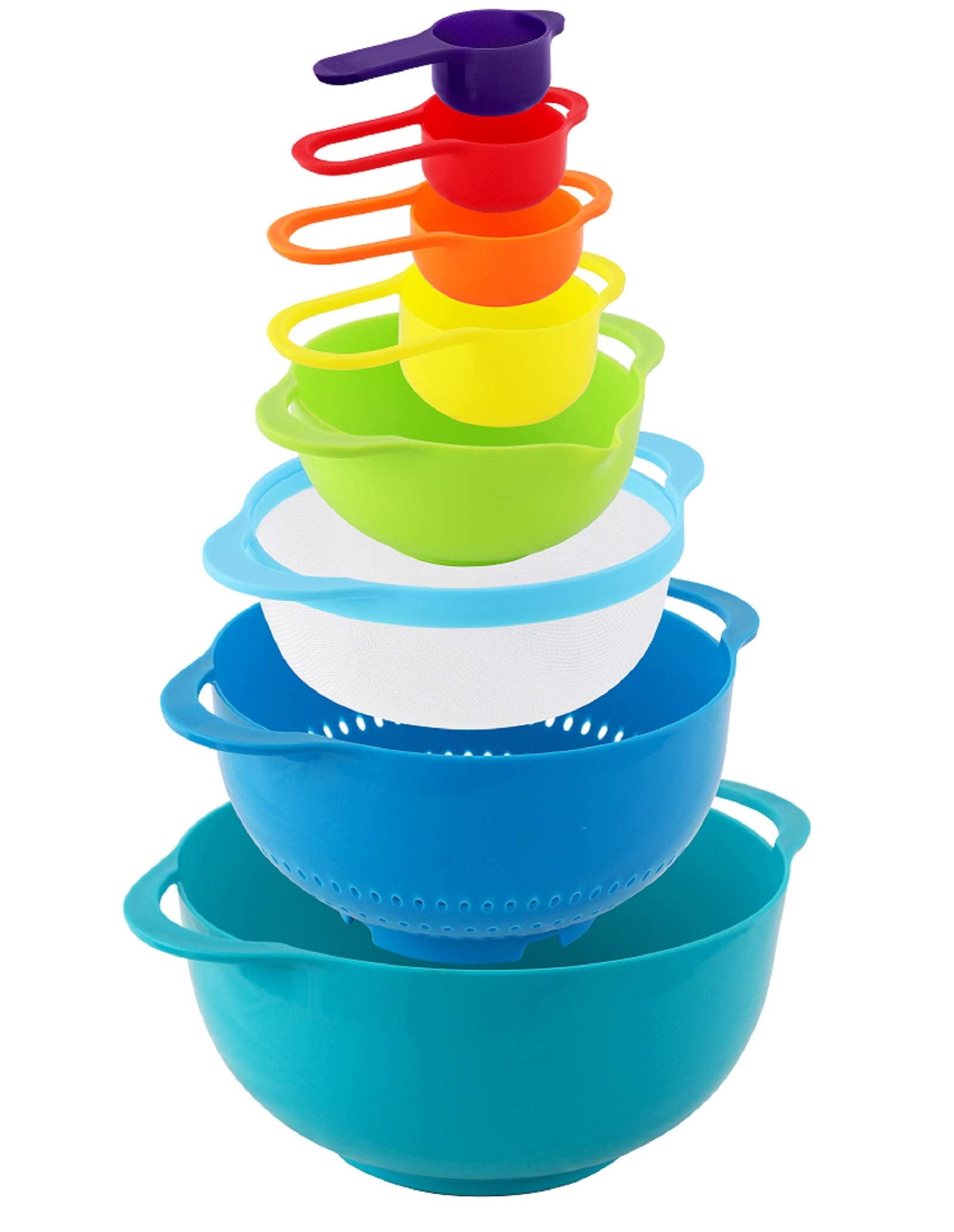 Megachef'S Multipurpose Stackable Mixing Bowl And Measuring Cup Set