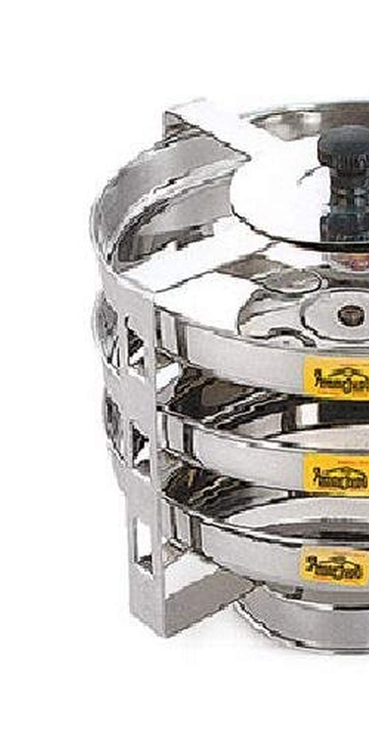 Tabakh DC-103 3-Plate Stainless Steel Dhokla Stand  Small  Silver