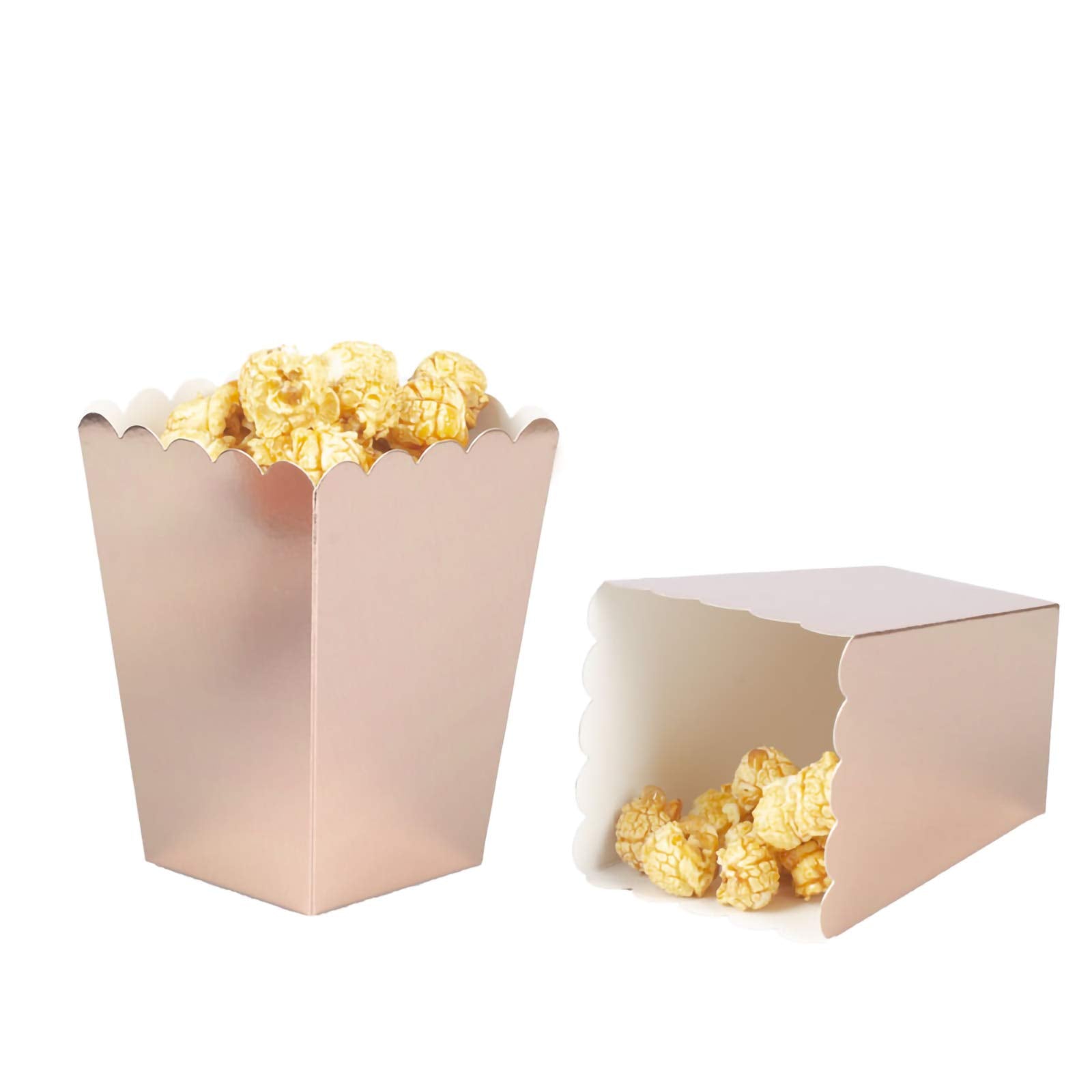 We Moment Rose Gold Popcorn Boxes Cardboard Container For Party Supplies,Pack Of 36