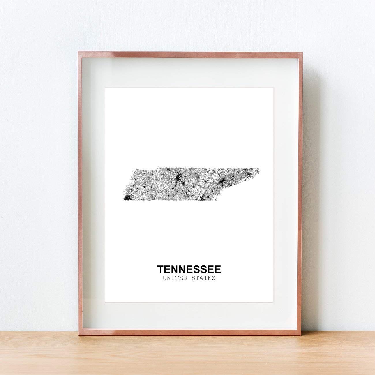 Eleville 11X14 Unframed Tennessee United States Country View Abstract Road Modern Map Art Print Poster Wall Office Home Decor Mi