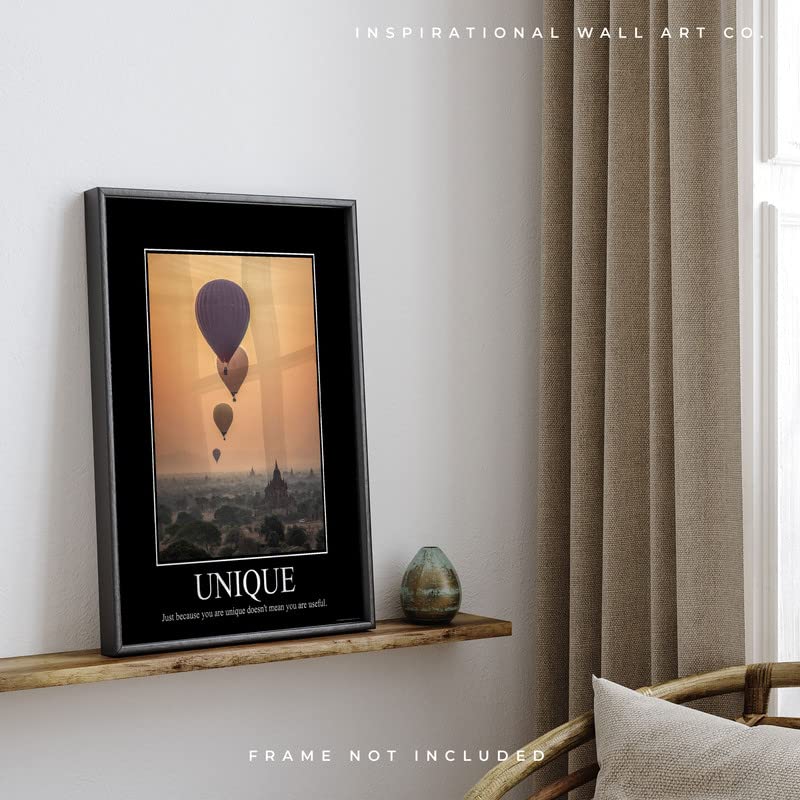 Inspirational Wall Art Co. Unique Demotivational Poster, Funny Office Wall Decor Art Print, 11x14 Inches, Unframed, Paper