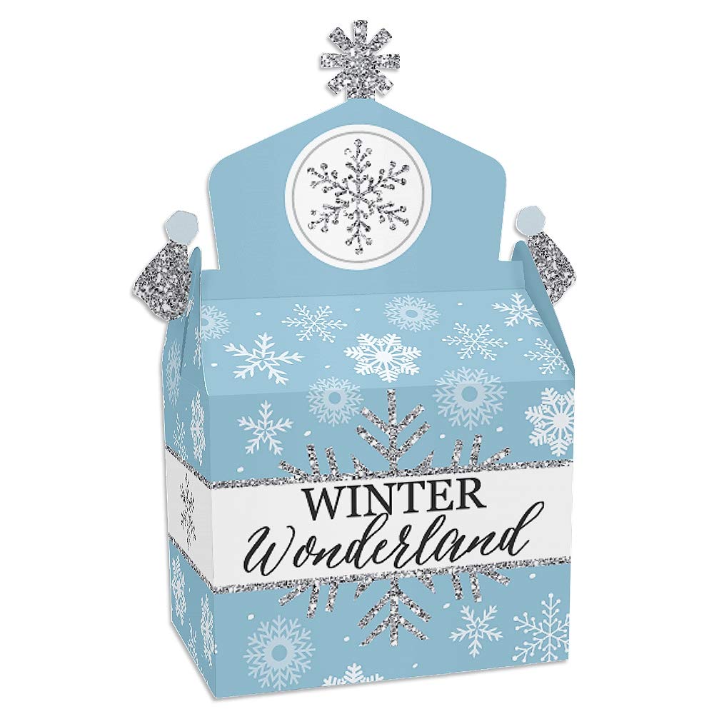 Big Dot Of Happiness Winter Wonderland - Treat Box Party Favors - Snowflake Holiday Party And Winter Wedding Goodie Gable Boxes